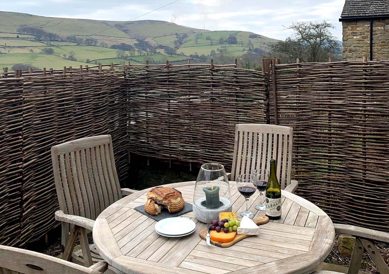 Cottage garden with scenic views of Hope Valley, Peak District