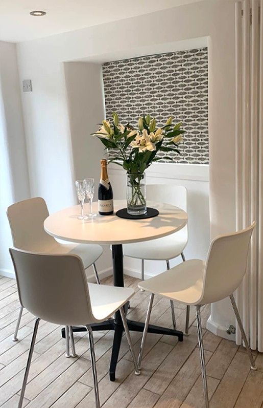Inside and outside dining areas