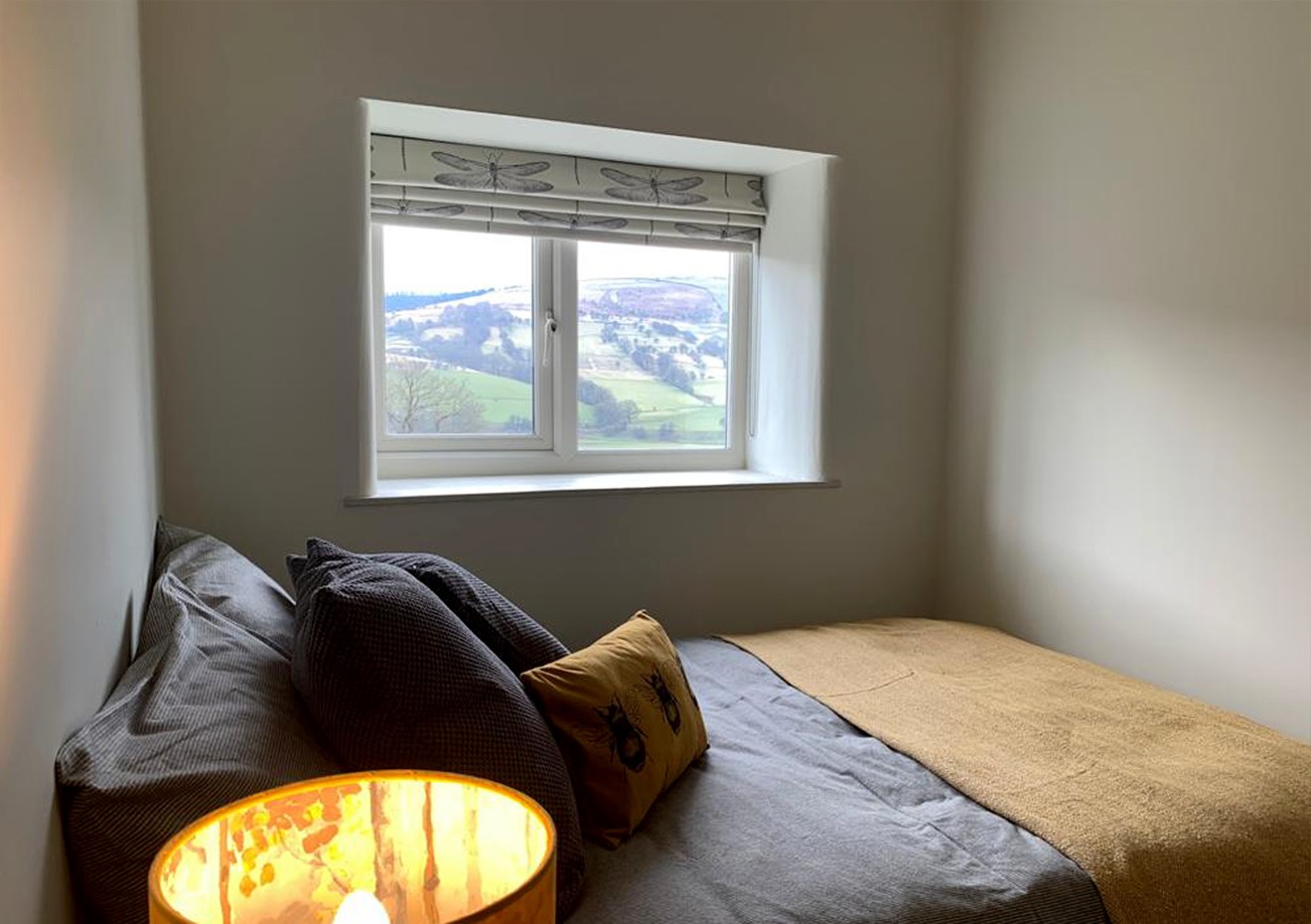 Cottage bedroom with views of Hathersage